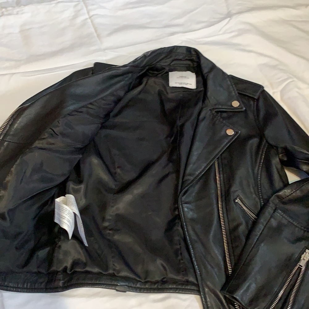 Mango soft leather jacket - Picture 3 of 4